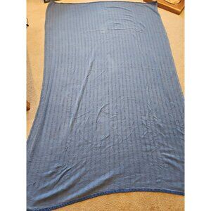 Twin Size Blue Throw Blanket, Coming Home 100% Cotton Made in USA, 64" x 96"